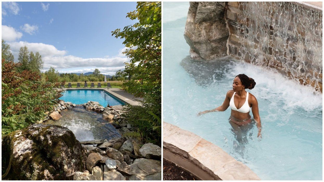 A spa in Eastman. Right: A spa in Quebec City