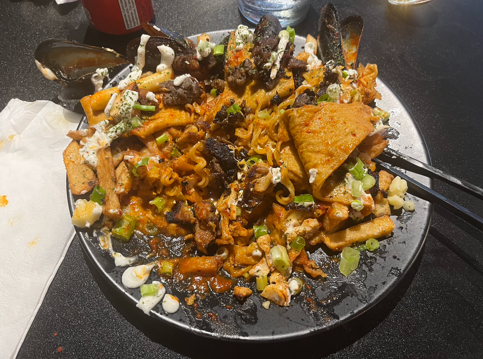 A still towering plate of complex poutine from Ganadara.