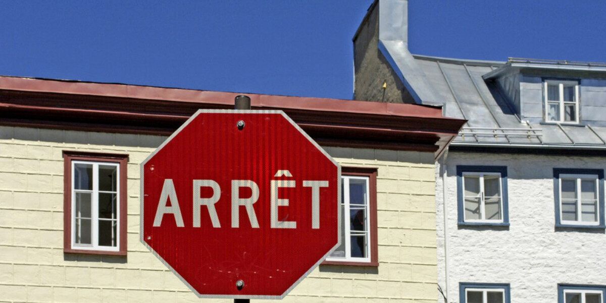 Quebec Stop Sign Back Arret Stop Sign Quebec