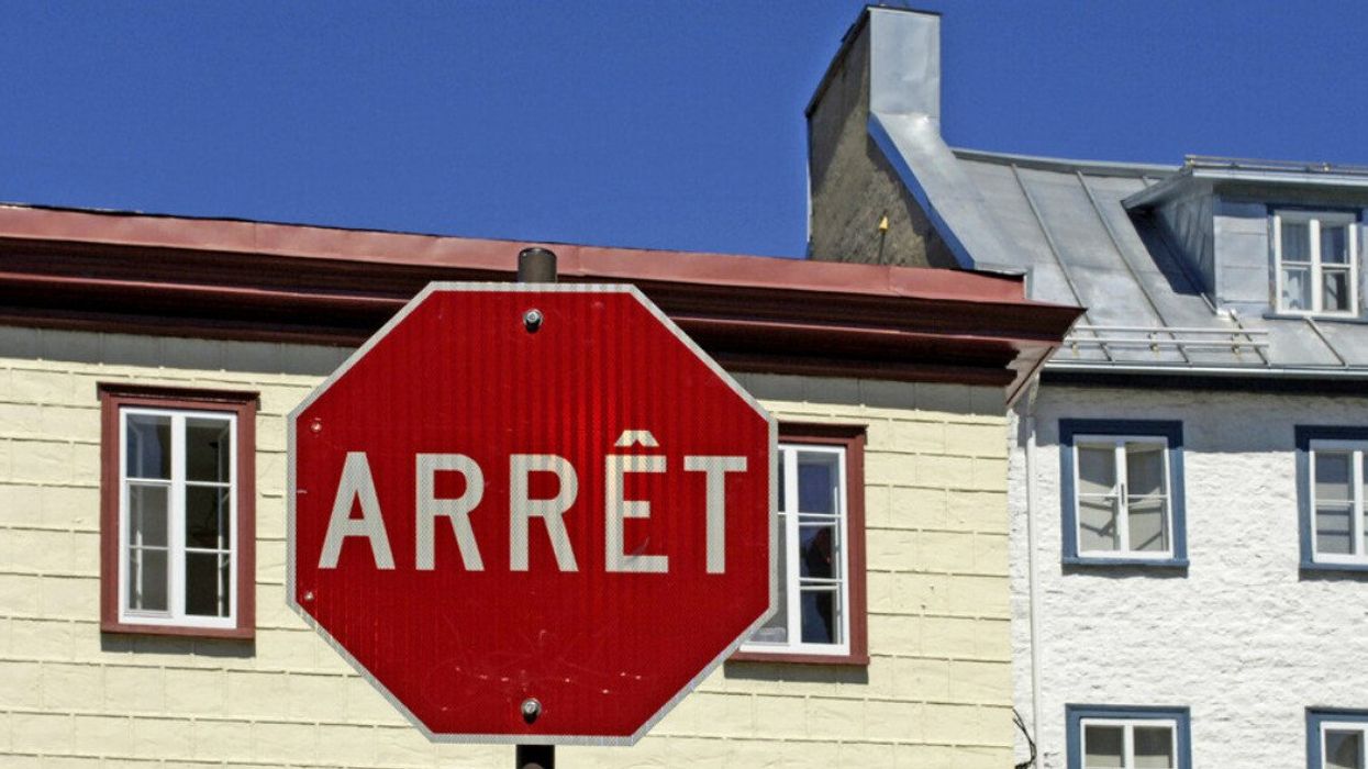 A stop sign in Quebec City, Quebec.
