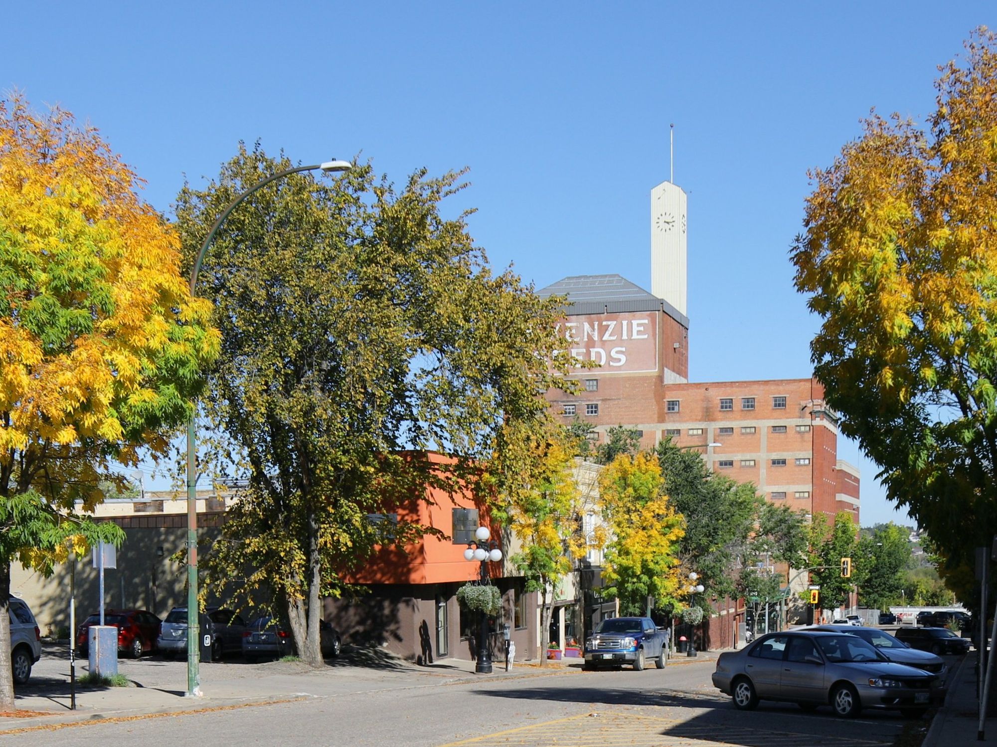 A street in Brandon, the second-largest city in Manitoba.