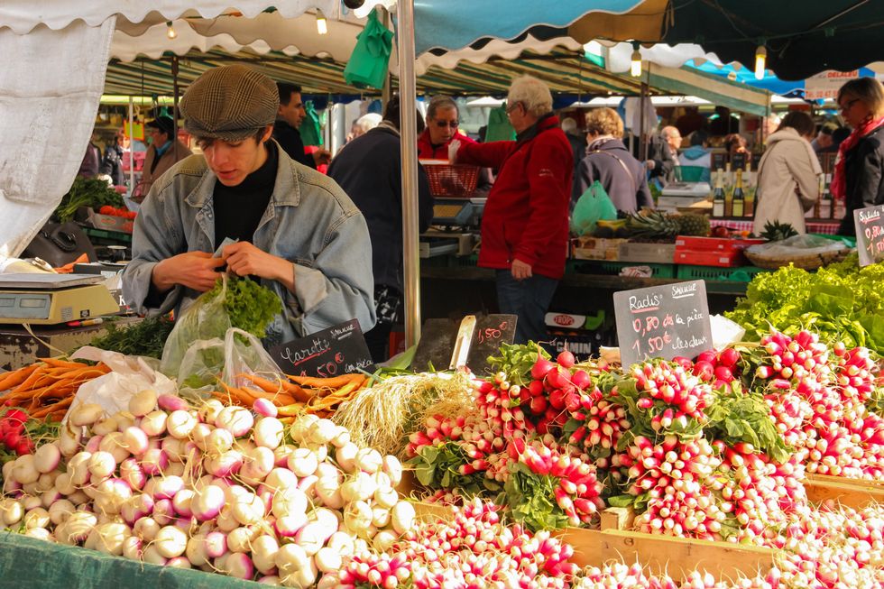 A street market in Tours, France.