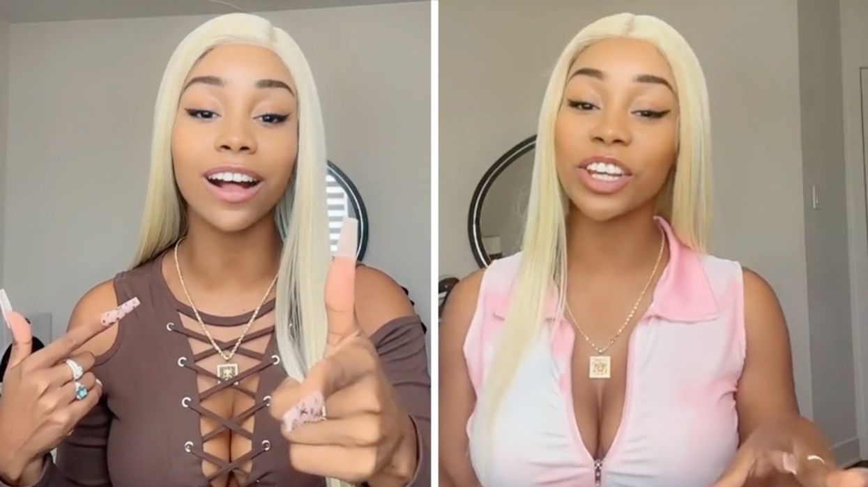 A TikTok creator known as Pinkydoll live streaming on the social media platform.