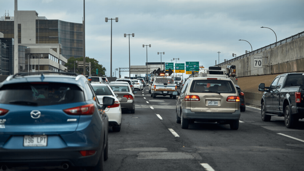 A traffic jam on Montreal's Autoroute 40.