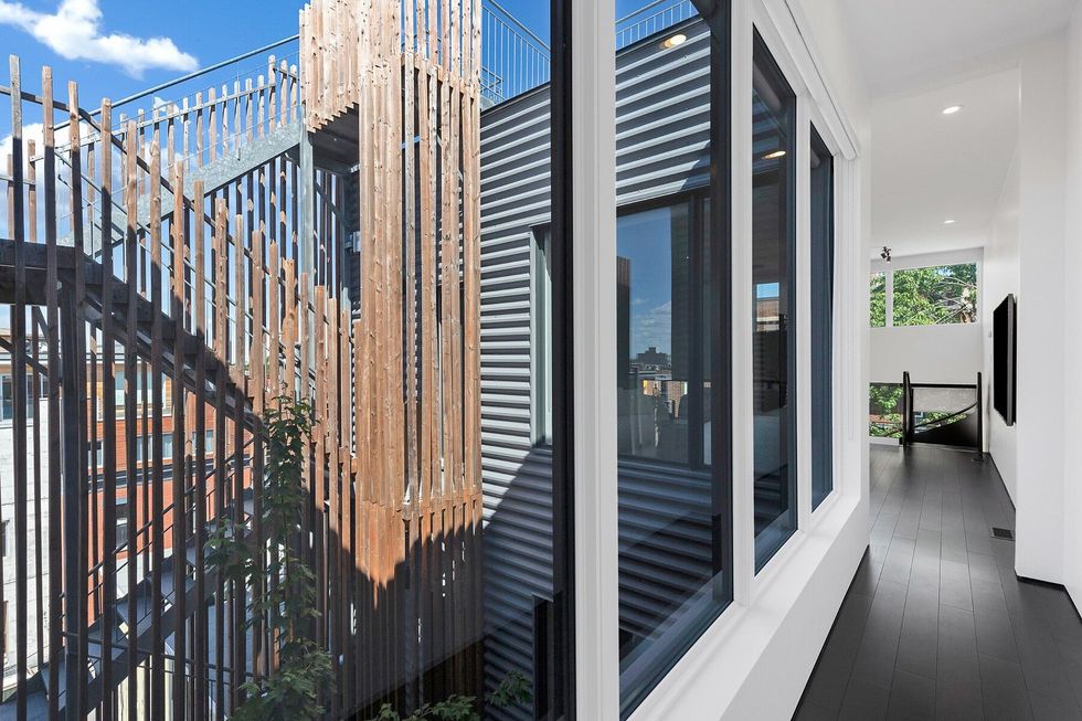 A unique outdoor staircase.