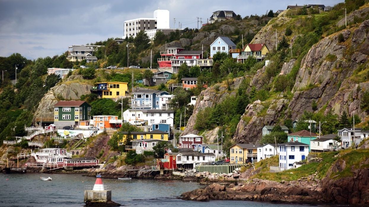 A view of a coastal town in St. John's Newfoundland. 