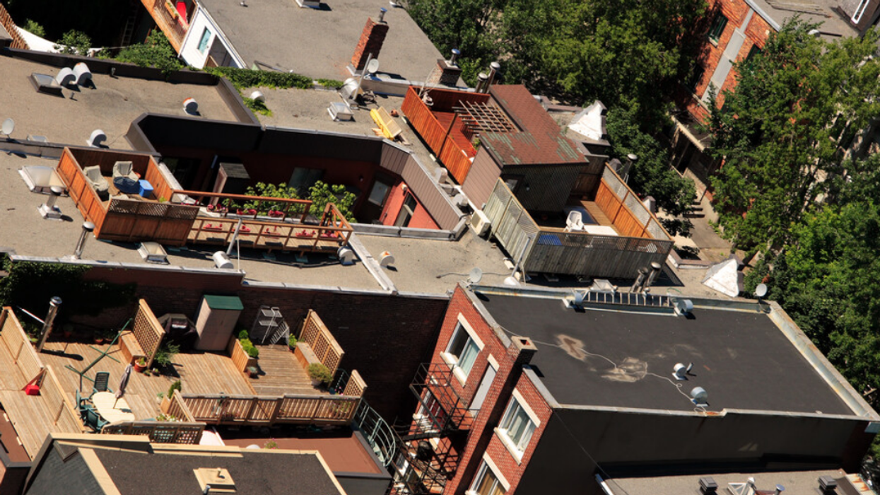 A view of Montreal rooftops.