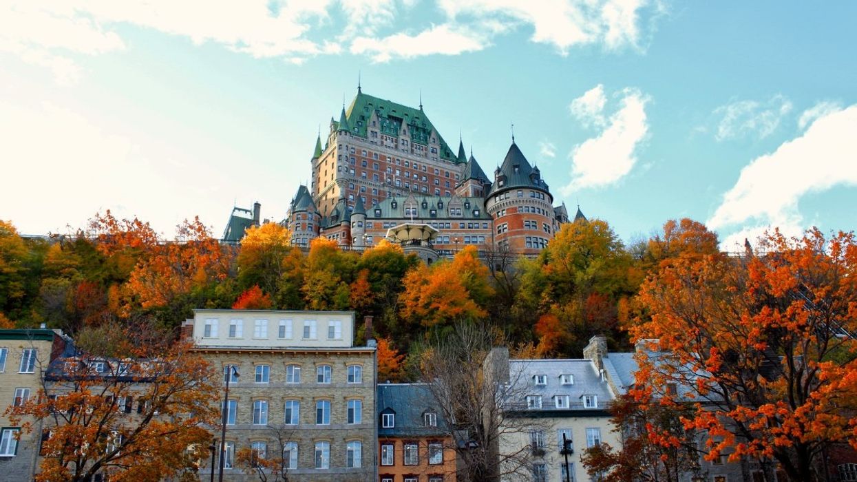 A view of Quebec City and the Fairmont Le Chateau Frontenac during the fall.