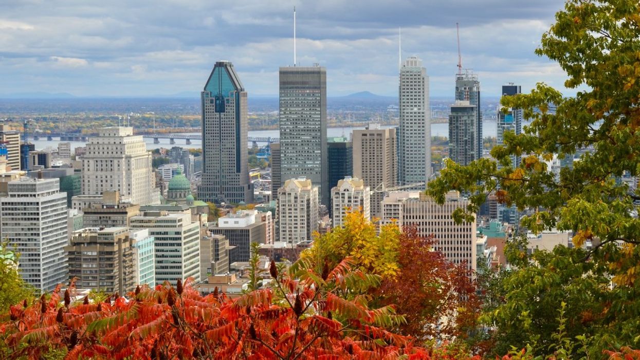 A view of the Montreal skyline during the fall from the Mont-Royal lookout.