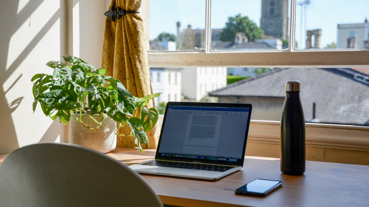 A work-from-home office setup.