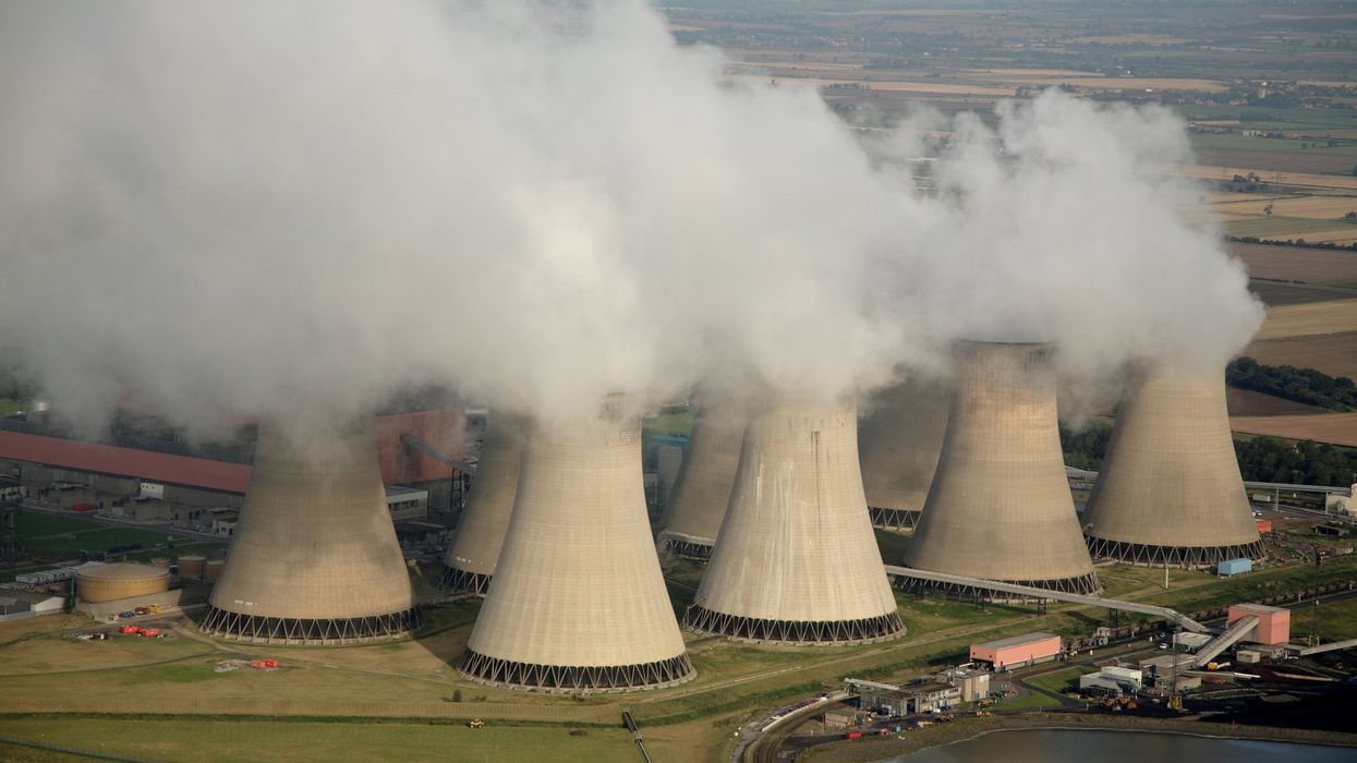 Aerial of nuclear power station.
