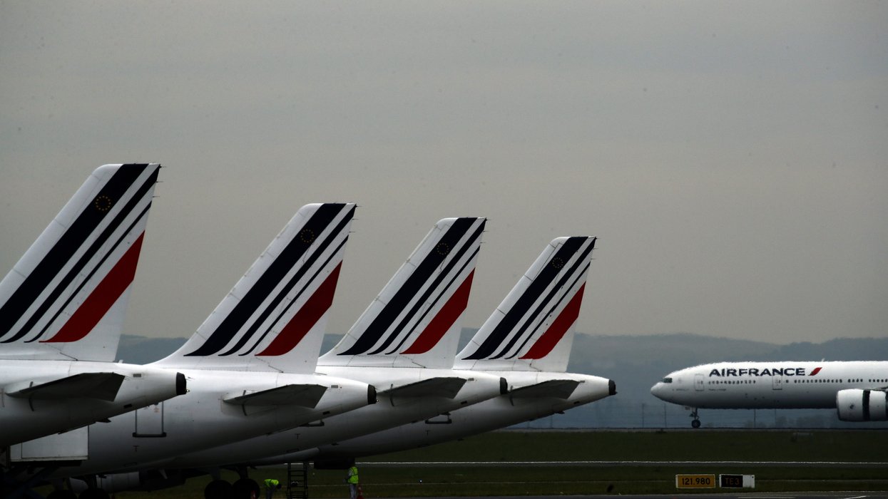 Air France planes on an airport tarmac.
