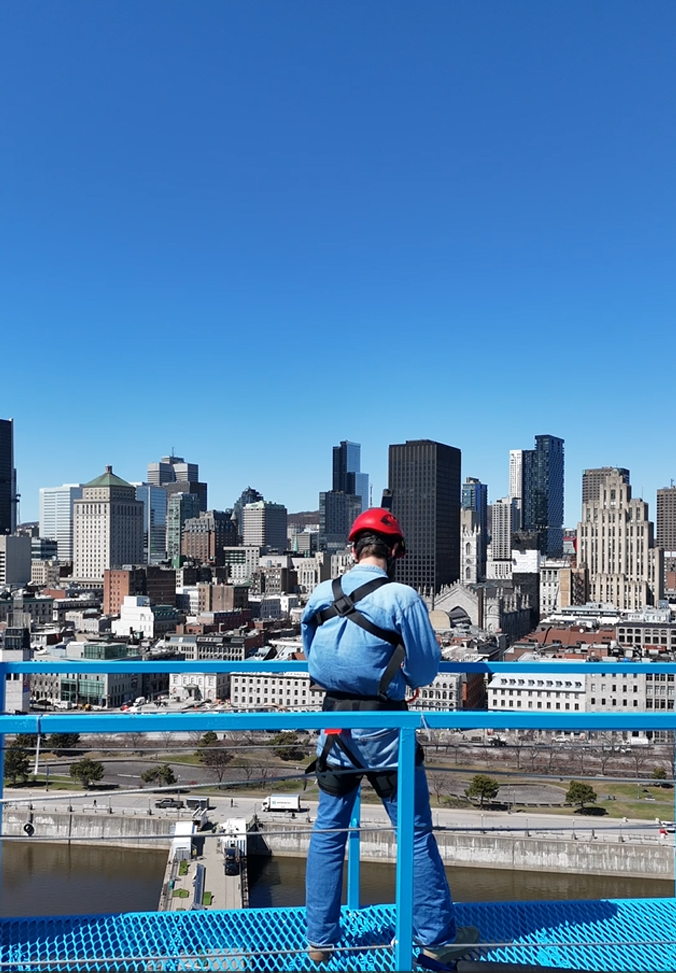 Al Sciola admires the view from the Convoyeurs Tower in Montreal.