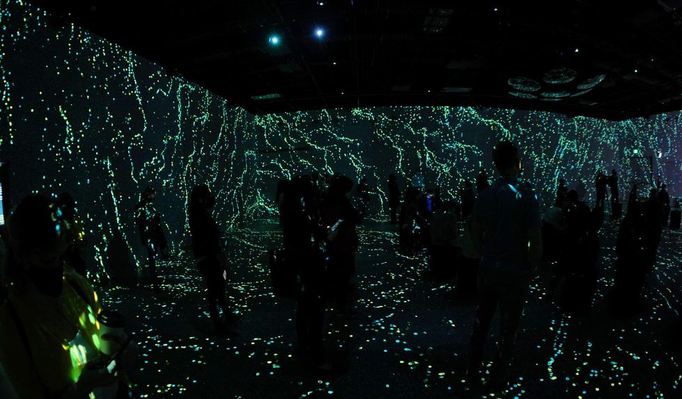 An abstract projection at the exhibit.