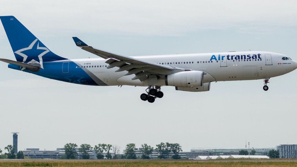 An Air Transat flight from Montreal to Paris.