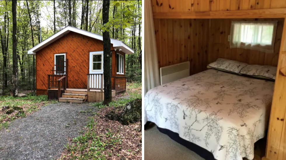 An Airbnb cottage in the woods.