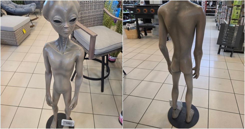 An alien statue at Canadian Tire