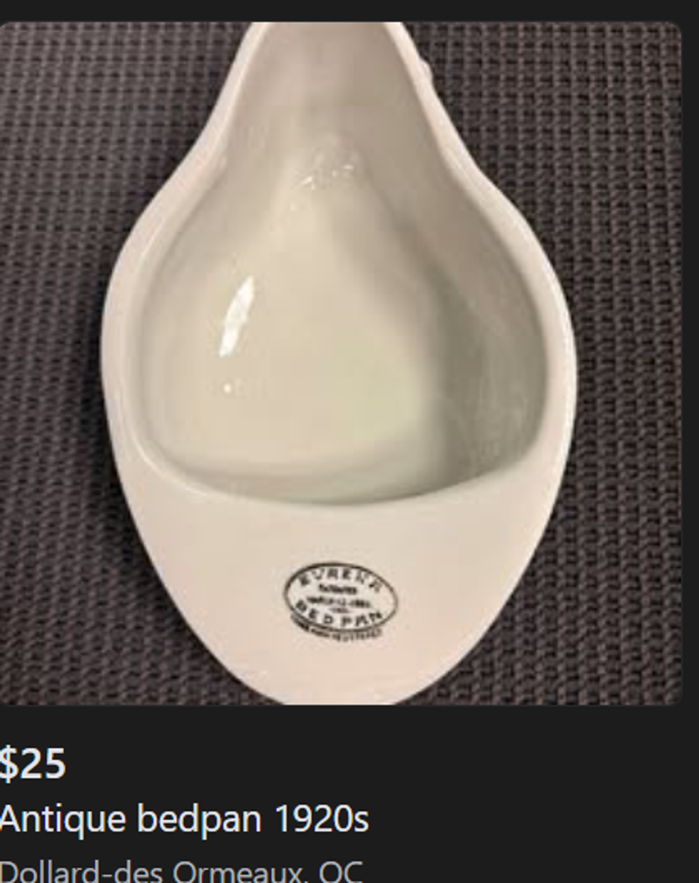 An antique for sale on Facebook.