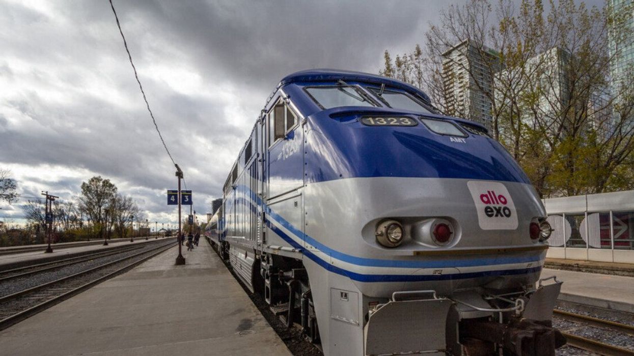 An Exo train at Gare Lucien L'Allier.