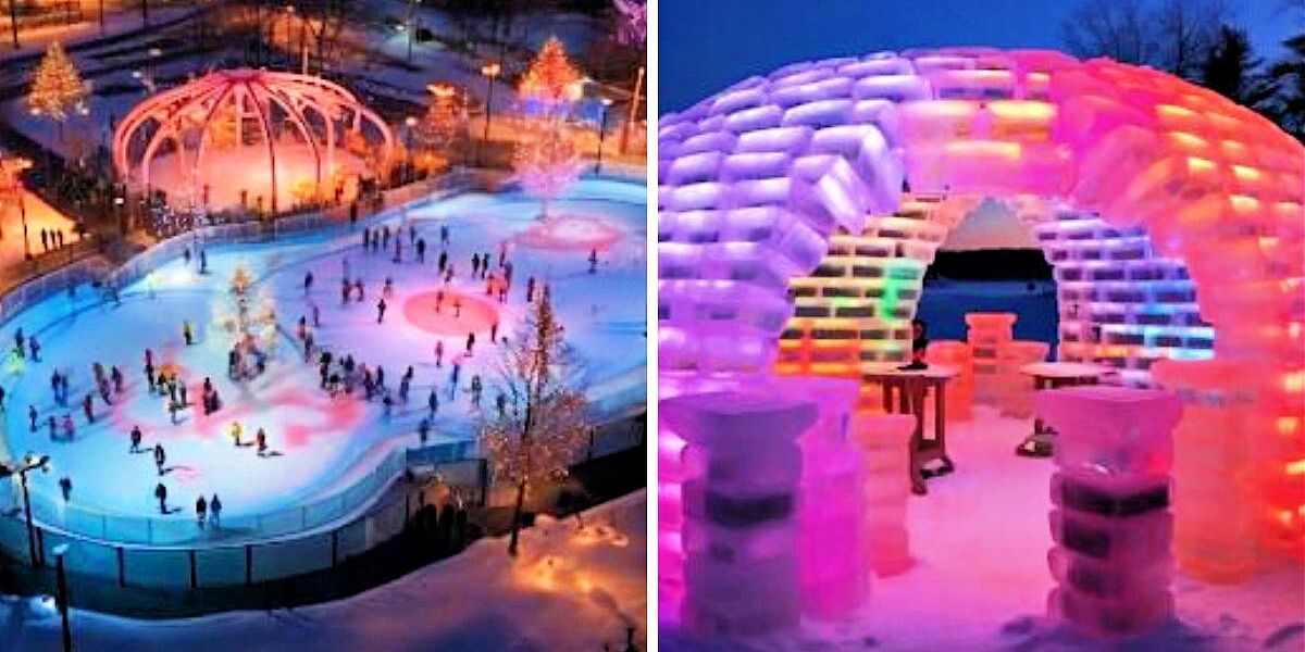 Below Ice Rink This Ice Rink & Winter Wonderland Under 3 Hours From Montreal Is ...