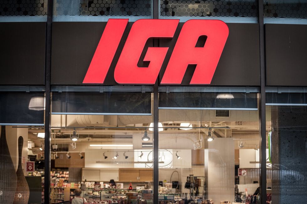 An IGA grocery store sign in Quebec.