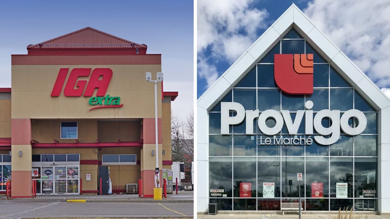 An IGA store. Right: A Provigo store in Quebec.