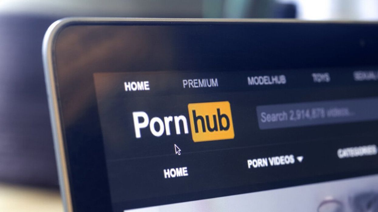 An open laptop with Pornhub open on the browser.