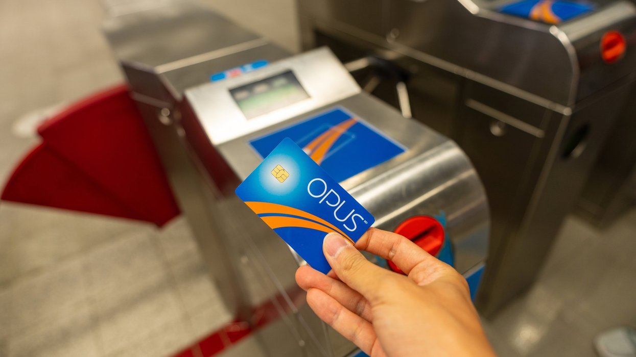 An OPUS card at an STM station in Montreal.