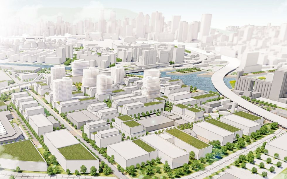 An overview of the new buildings planned for the area.