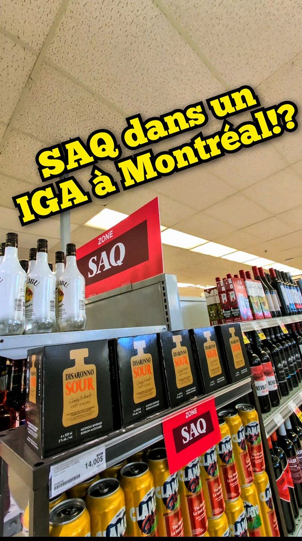 An SAQ Zone in an IGA store in Verdun.