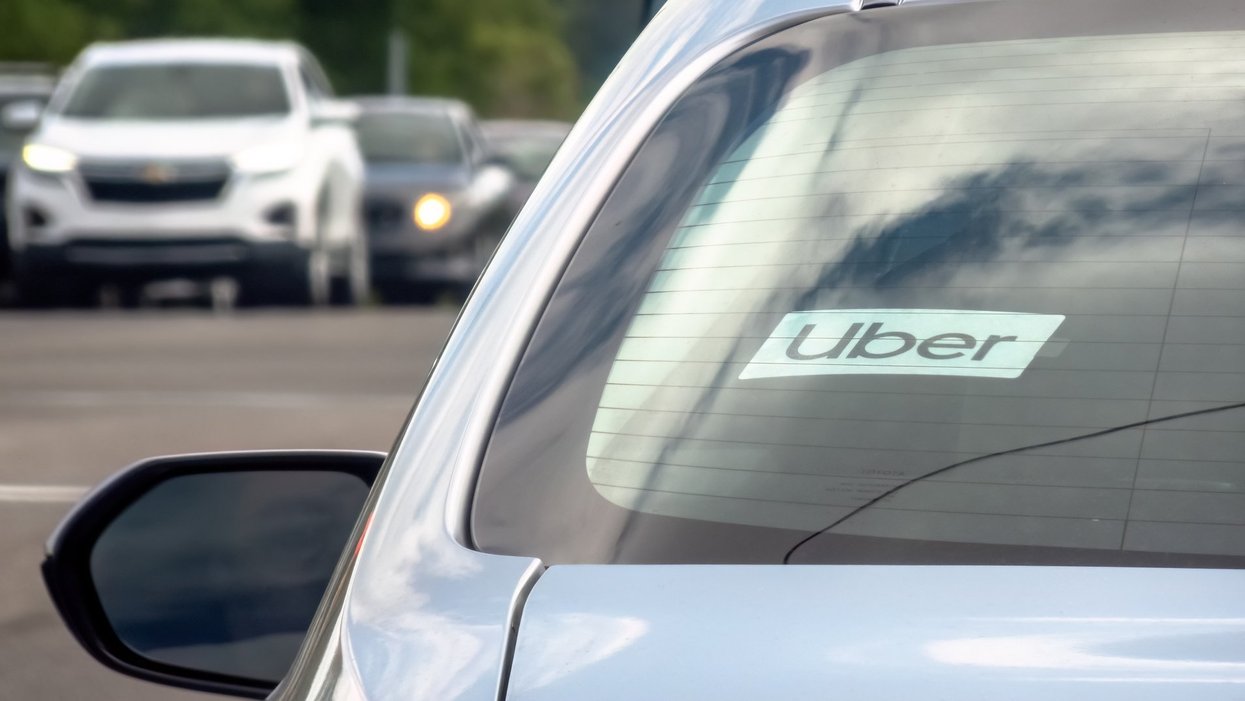 An Uber car.