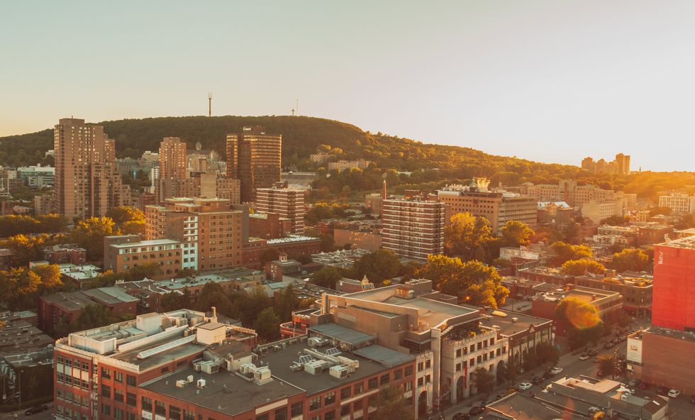 Apartment buildings around Mount Royal.
