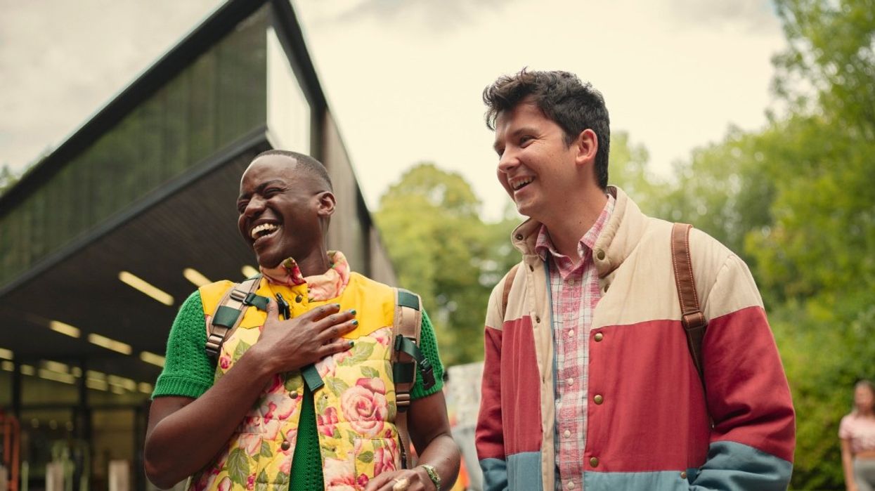 Așa Butterfield and Ncuti Gatwa in a scene from the hit Netflix show Sex Education.