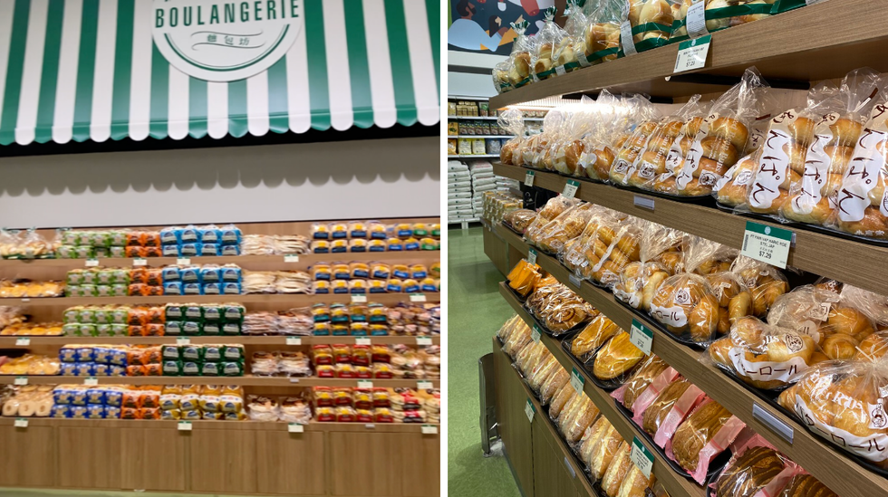 Bakery aisle at T&T Supermarket in Montreal.