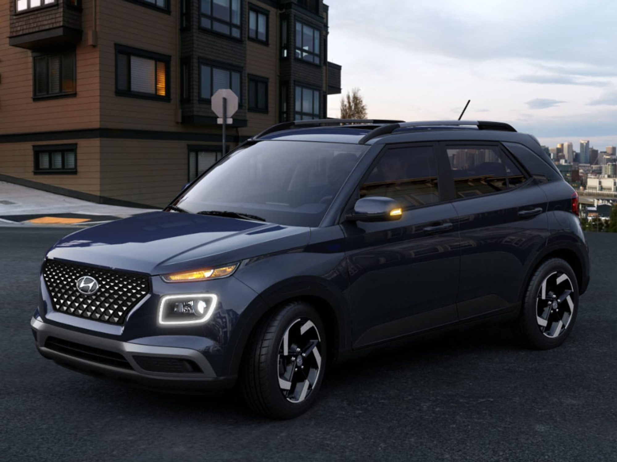 Black Hyundai Venue.