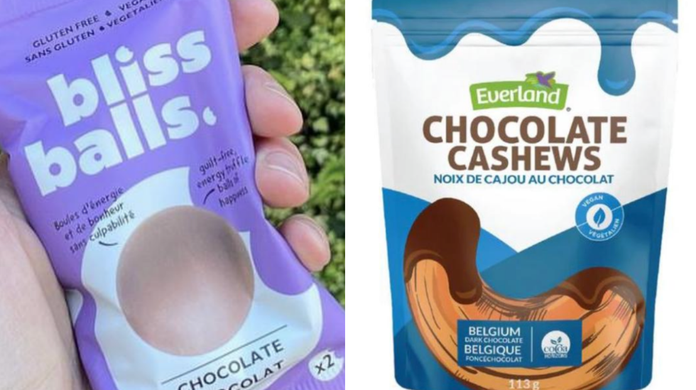 Bliss Balls brand chocolate and Everland brand chocolate.