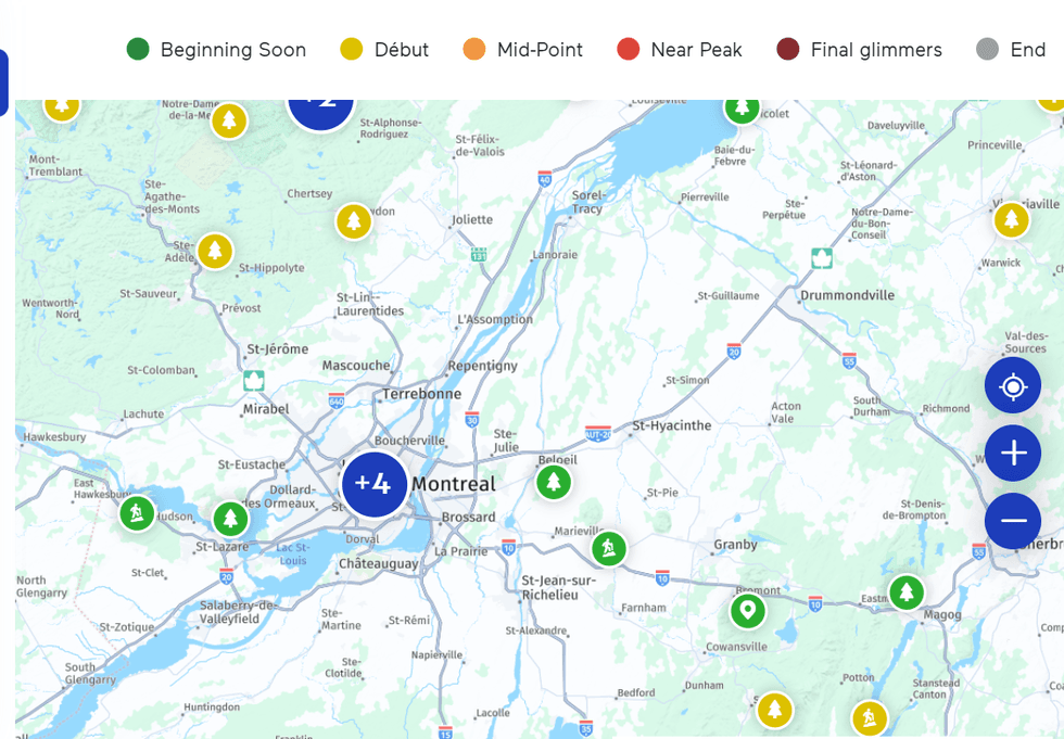 Bonjour Qu\u00e9bec fall foliage map (September, 2026)