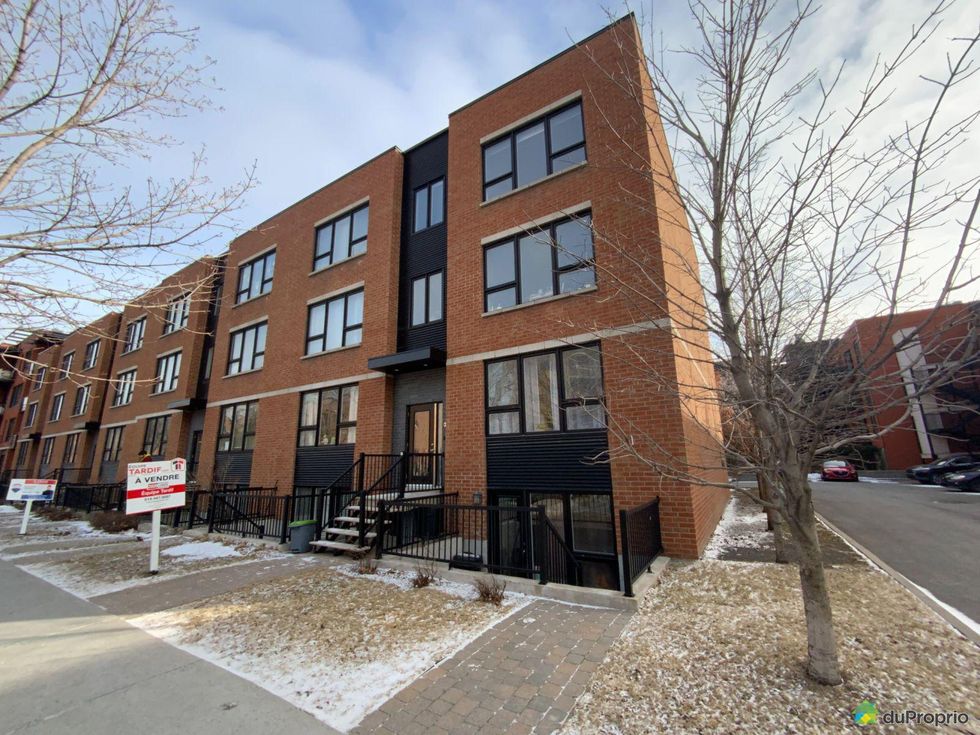 Brick condo complex in the Montreal borough of Mercier\u2013Hochelaga-Maisonneuve.