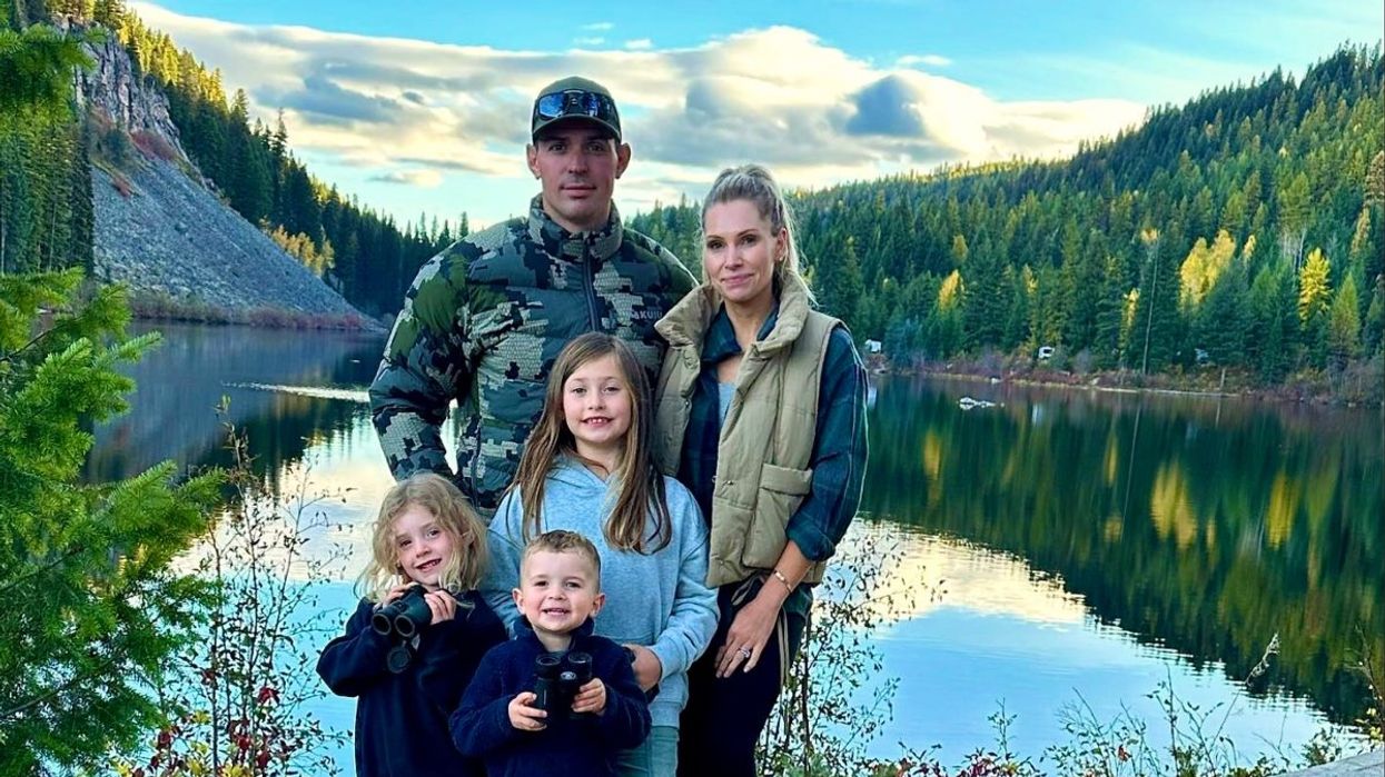 Carey Price, Angela Price and their children celebrating Thanksgiving weekend on a lake.