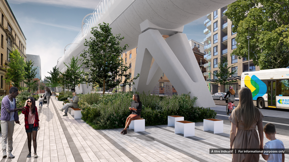 CDPQ Infra's proposed "Promenade Ren\u00e9-L\u00e9vesque" as part of the REM de l'Est project.