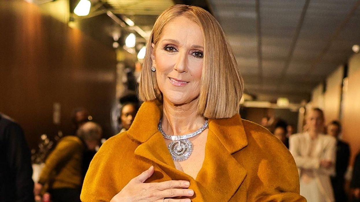 Céline Dion posing at the Grammy Awards in 2024.