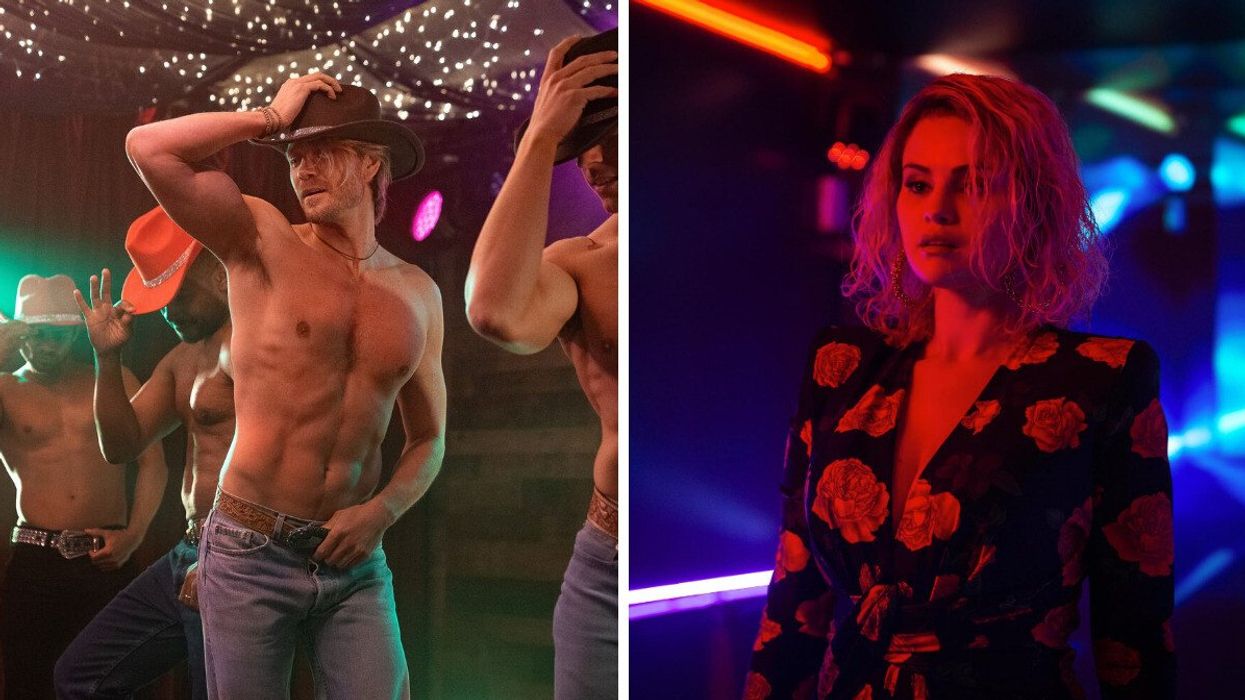 Chad Michael Murray in 'The Merry Gentlemen.' Right: Selena Gomez in 'EMILIA PEREZ.'