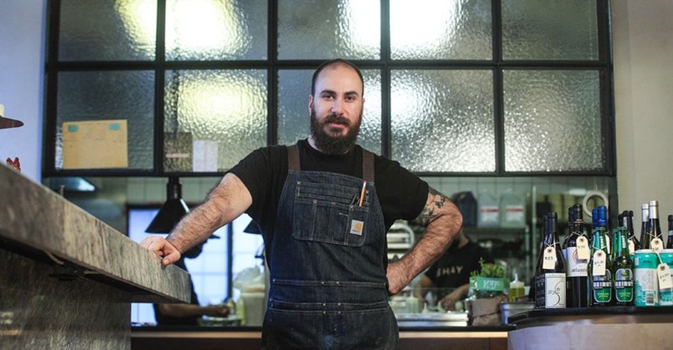 Chef Joseph Awad standing inside Montreal's new Lebanese restaurant Hayat