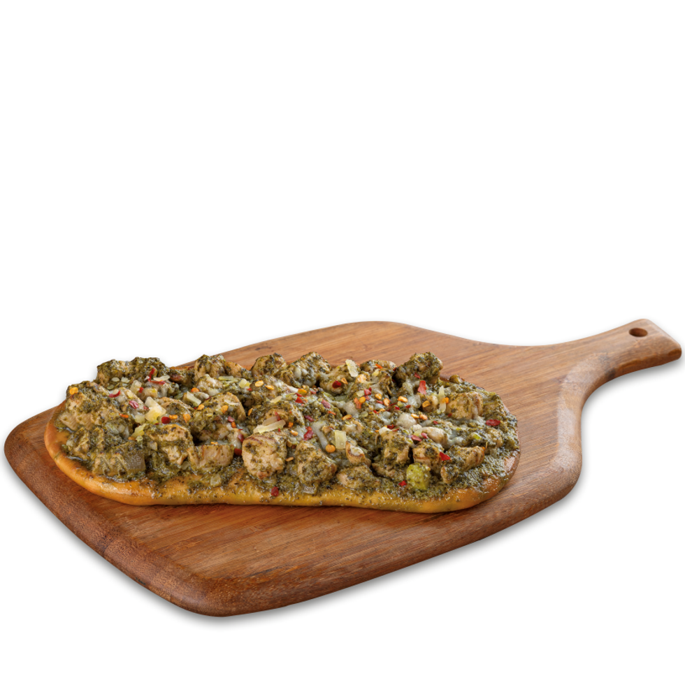 Chicken pesto flatbread.