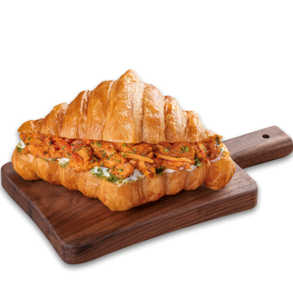 Chicken tikka croissant.