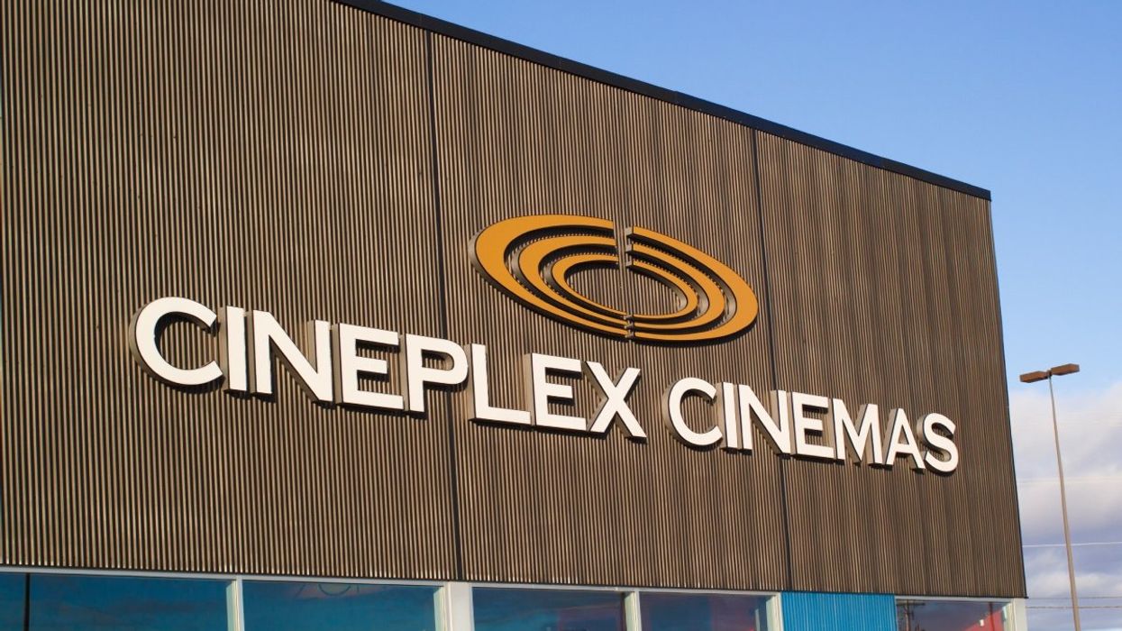 Cineplex Cinemas logo on the outside of a building.