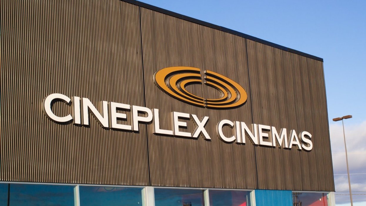 Cineplex Cinemas logo on the outside of a building.