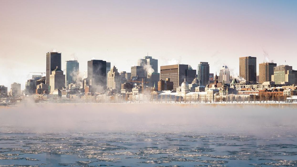 Cold winter weather in Montreal.