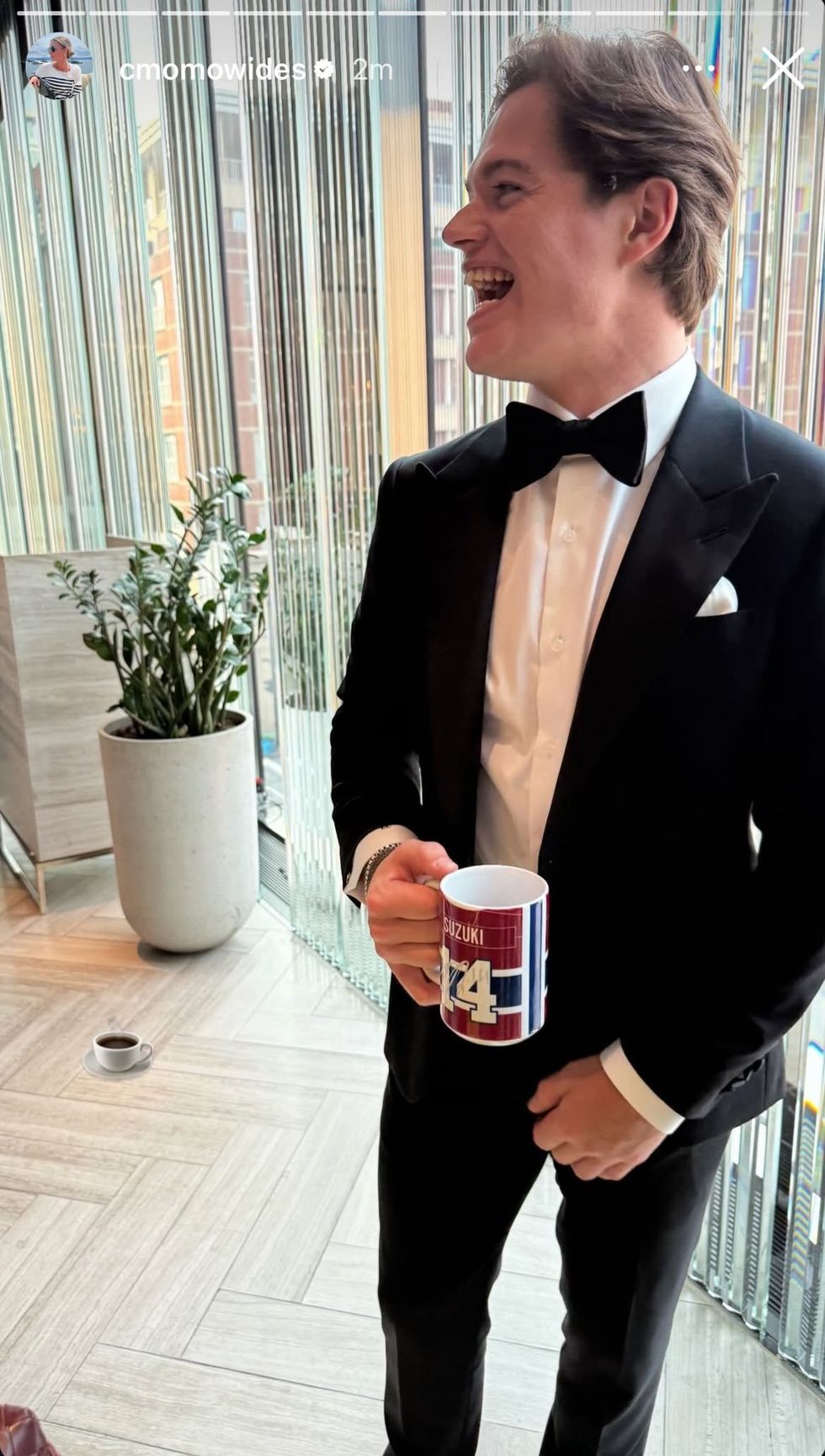 Cole Caufield in a tuxedo.