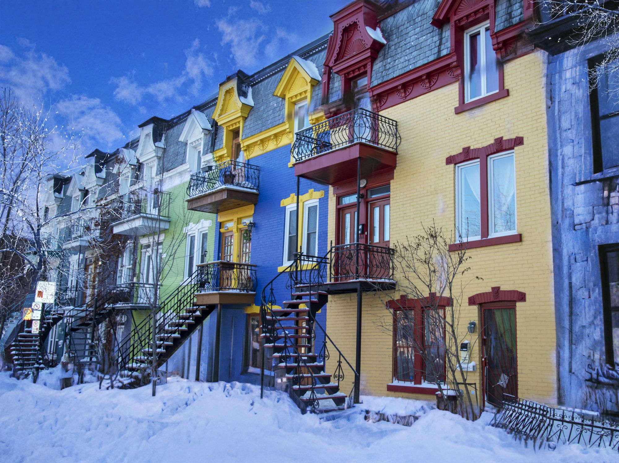 Colourful homes in the Plateau.